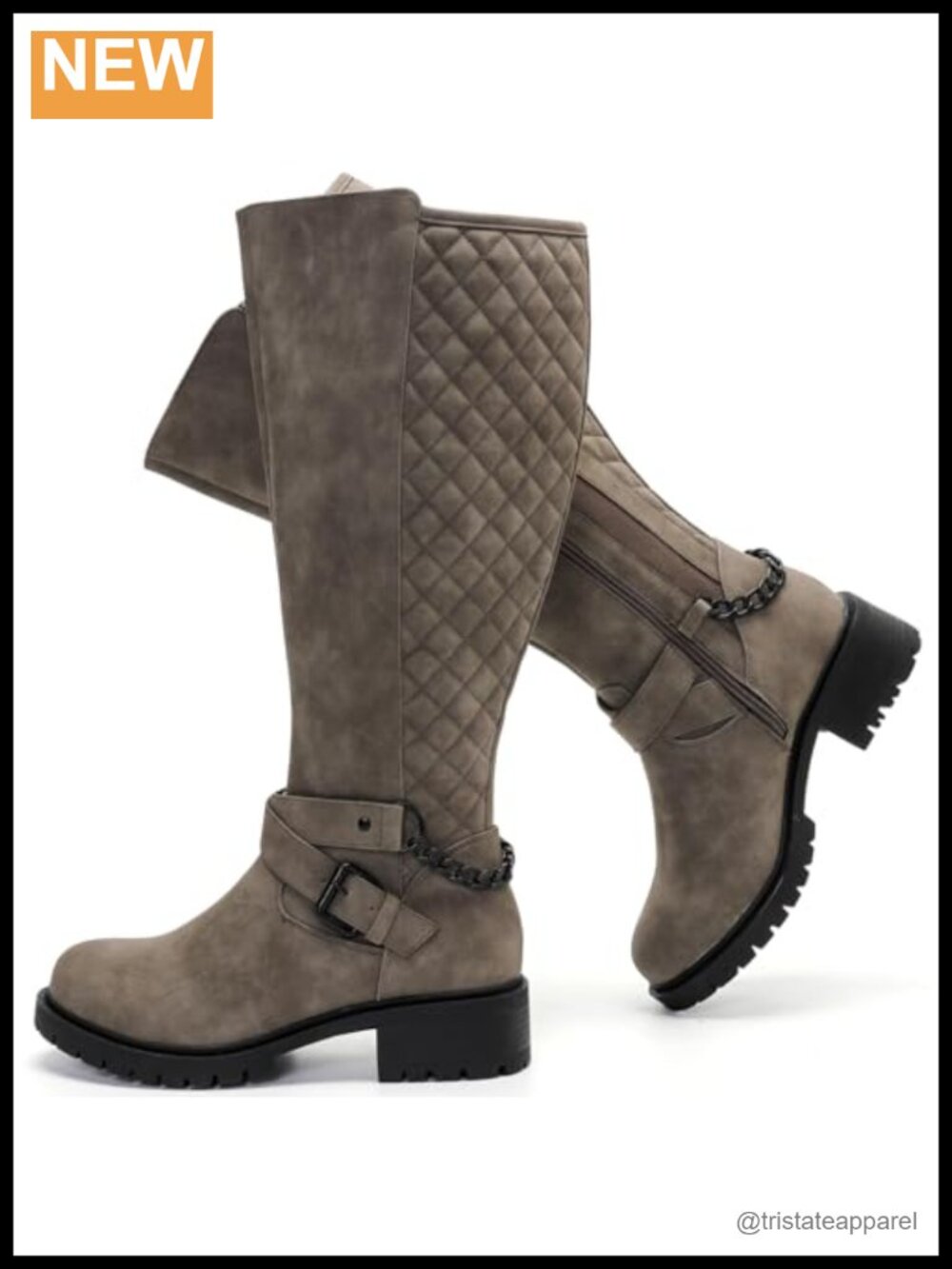 Extra Wide Calf Knee High Boots Faux Leather Side Zip Winter